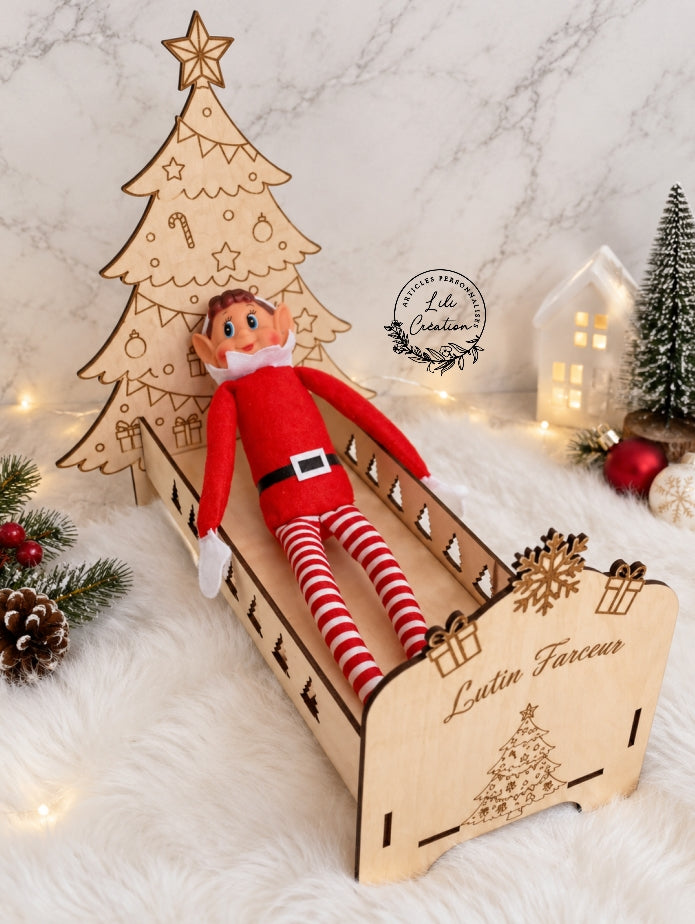 🎄 Lit de lutin farceur – Modèle Sapin personnalisé 🎅