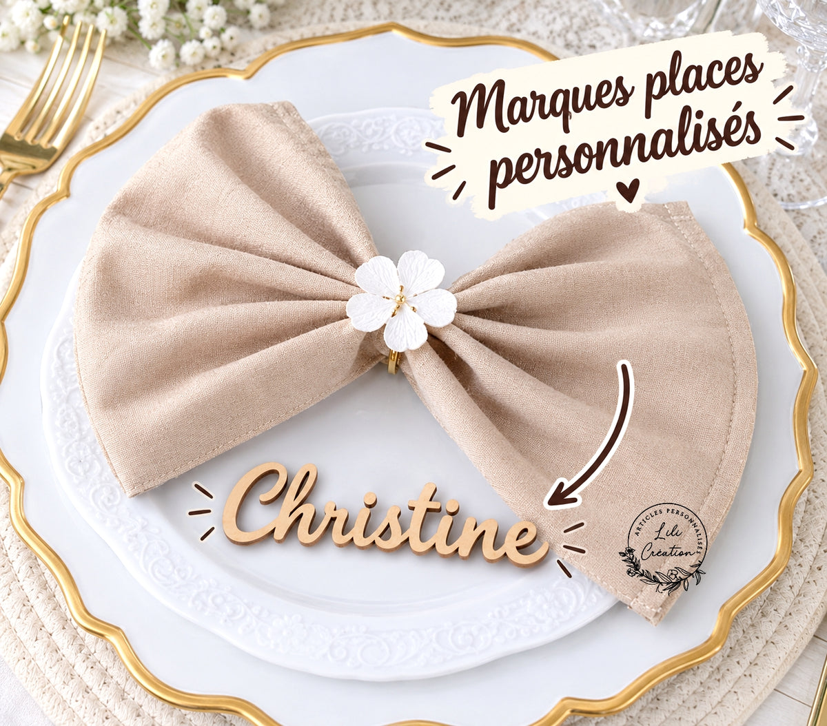 Marques places personnalisés en bois
