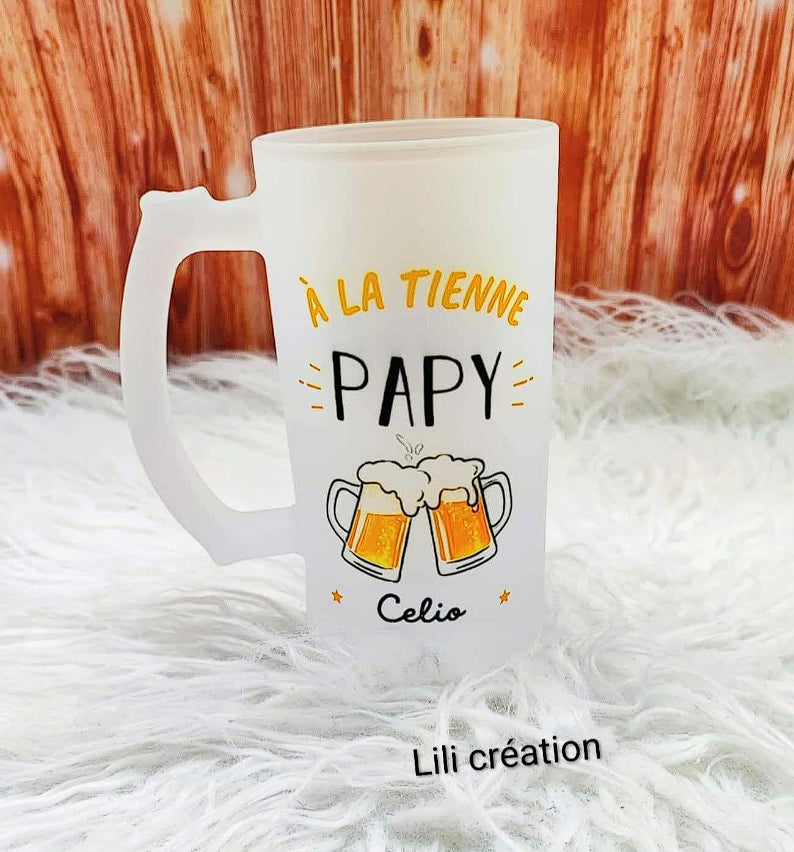 Chope givrée personnalisée – “À la tienne Papa / Papy”