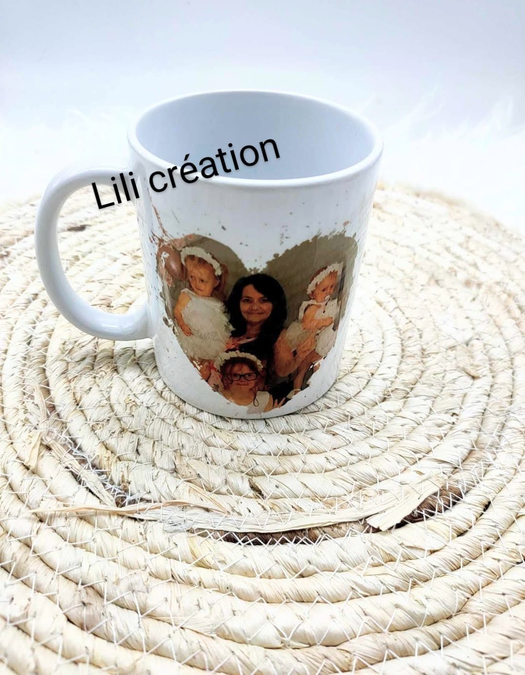 Mug contour cœur en aquarelle