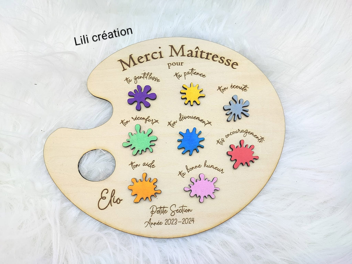 Palette de peinture - Merci Maîtresse / Maître personnalisée