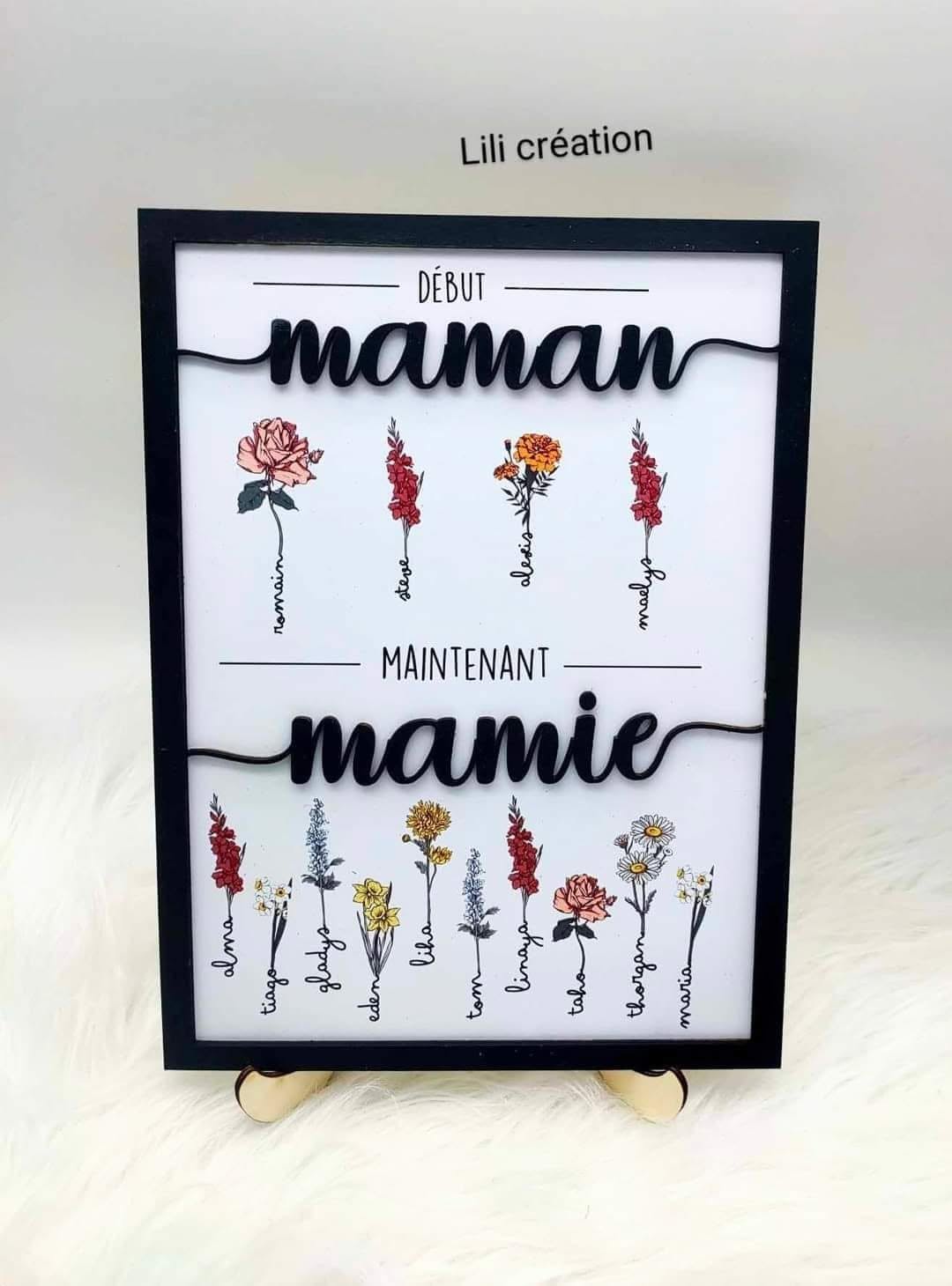 Cadre personnalisé – L’histoire d’une maman devenue mamie