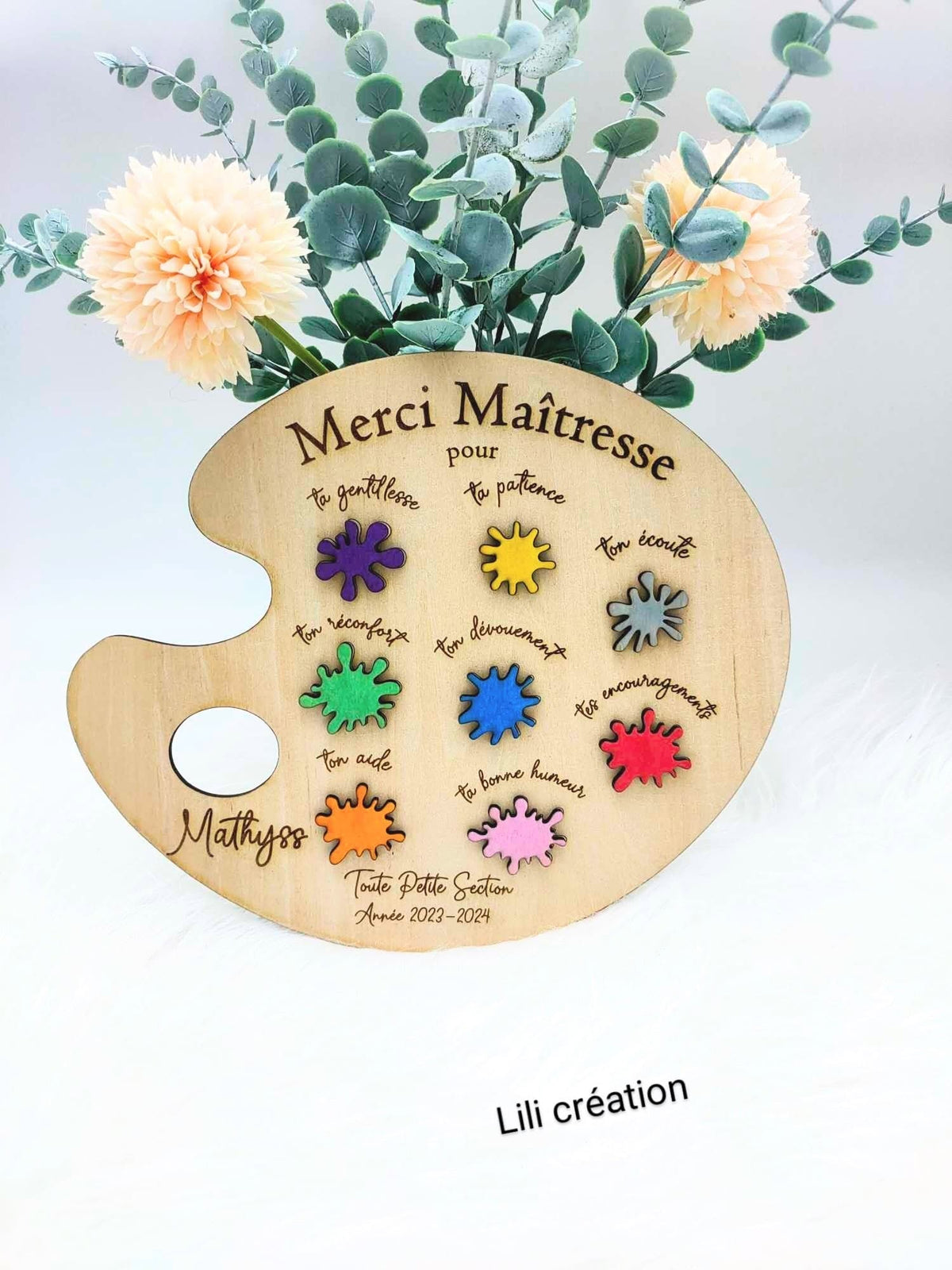 Palette de peinture - Merci Maîtresse / Maître personnalisée