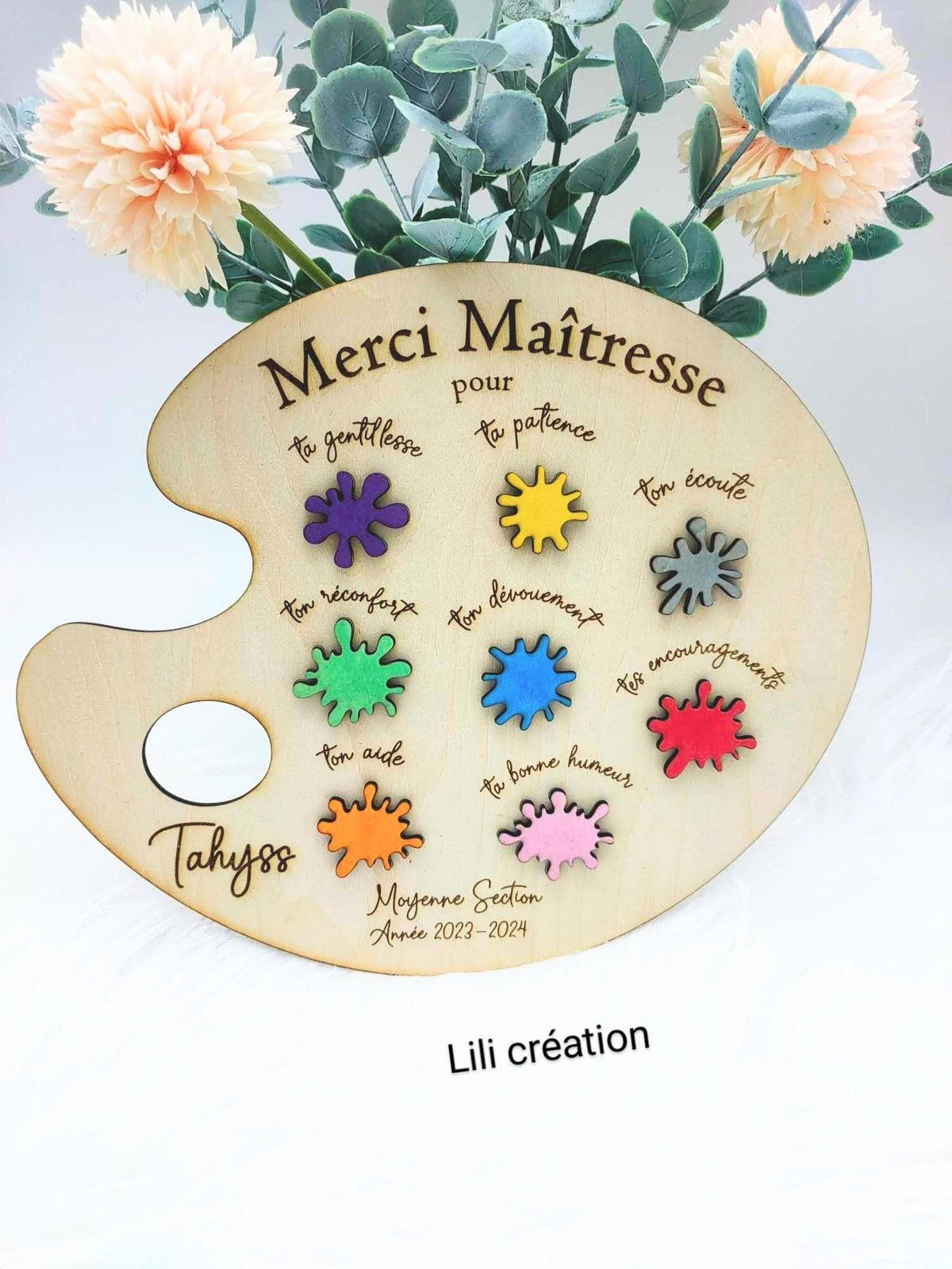 Palette de peinture - Merci Maîtresse / Maître personnalisée
