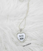 Collier personnalisé cœur diamants