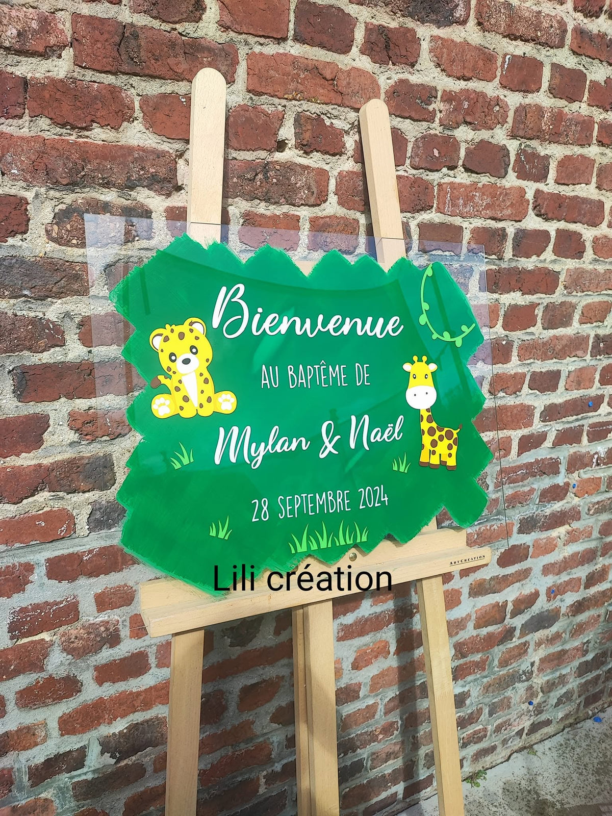 Panneau de bienvenue personnalisé en plexiglass