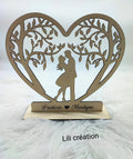 Cœur en bois personnalisé pour couple