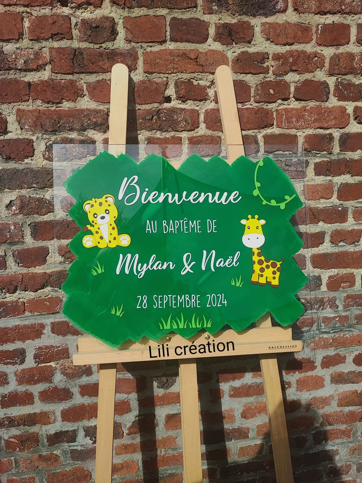 Panneau de bienvenue personnalisé en plexiglass