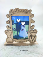 Cadre personnalisé "Just Married" - Célébrez votre amour !