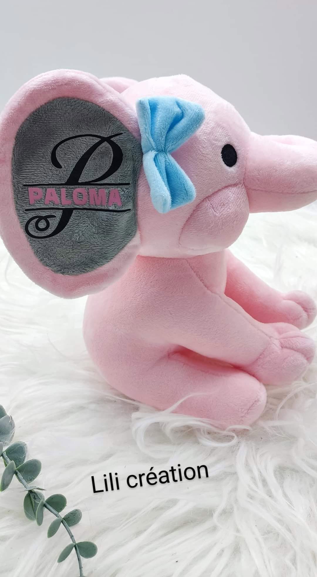 Peluche éléphant personnalisée - Plusieurs coloris