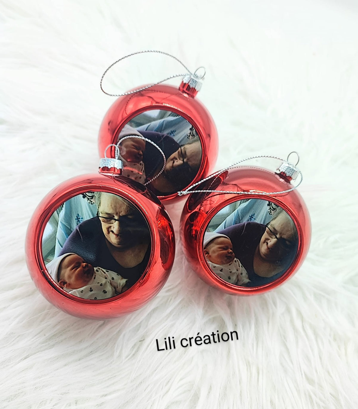 Boule de Noël personnalisée avec photo