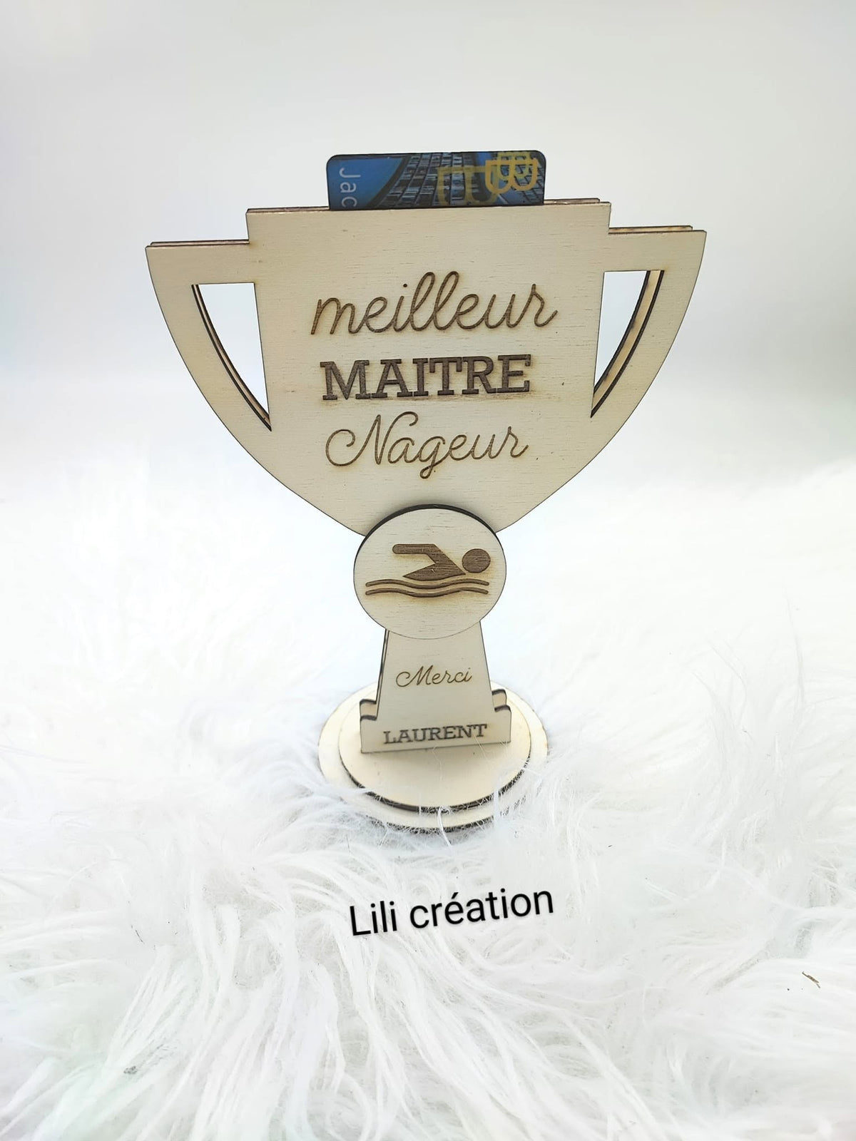 Porte carte Trophée pour coach, maître nageur ...