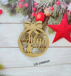 Boule de Noël avec prénom dorée