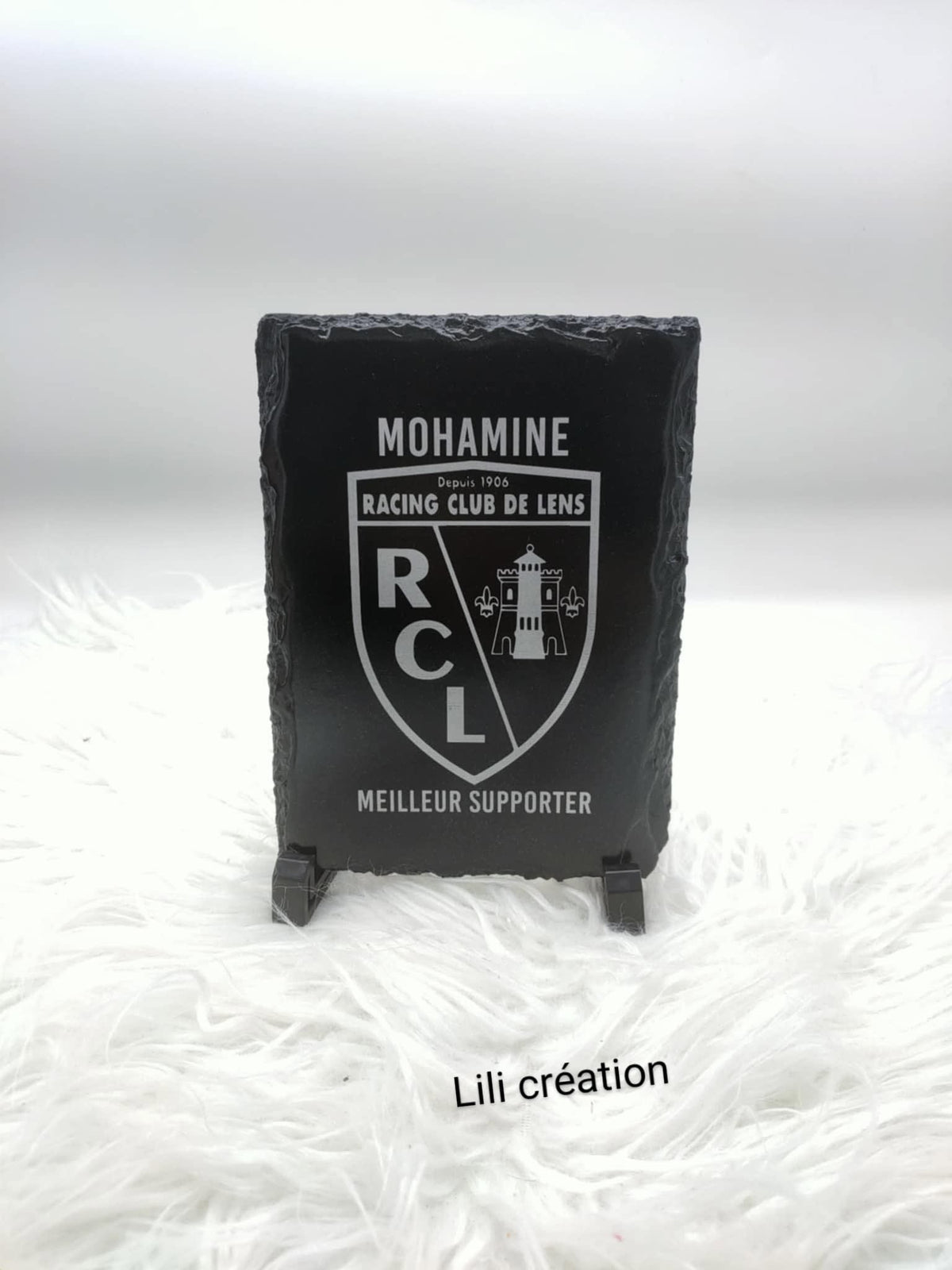 Ardoise gravée " Meilleur supporter du RC Lens "