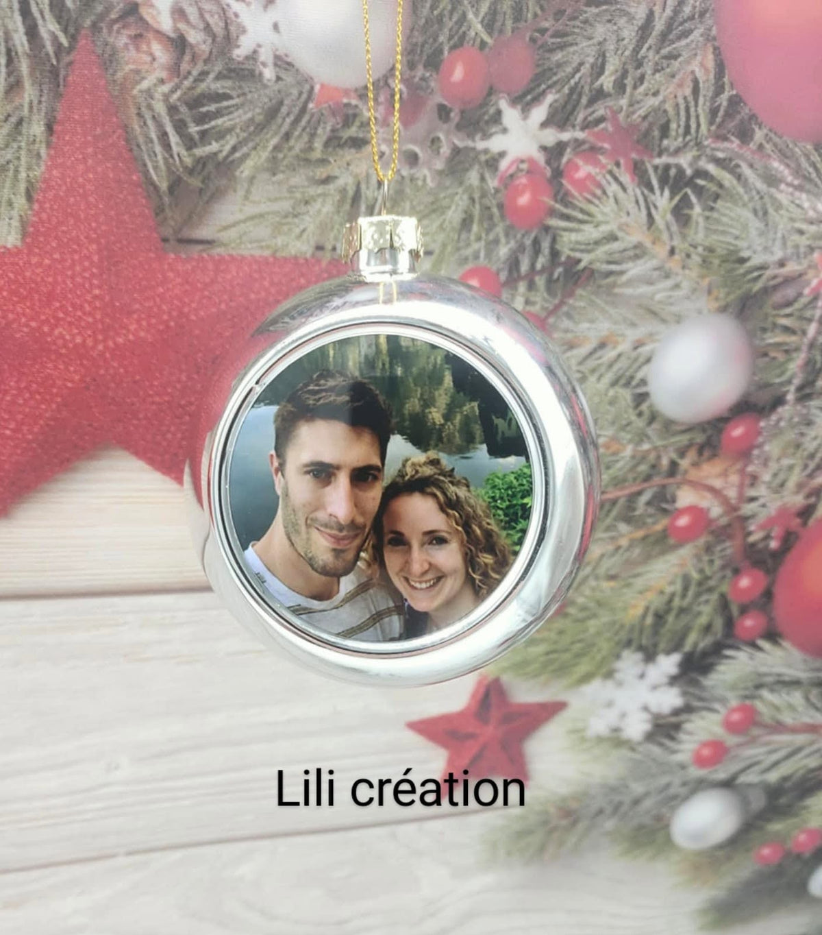 Boule de Noël personnalisée avec photo