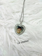 Collier personnalisé cœur diamants