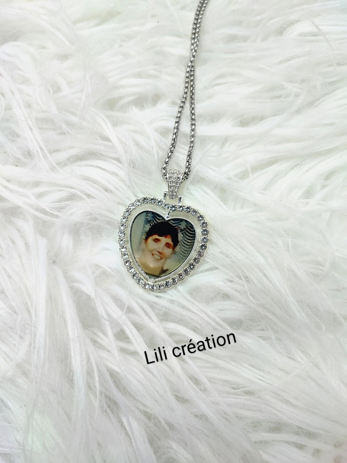 Collier personnalisé cœur diamants