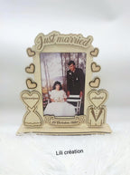 Cadre personnalisé "Just Married" - Célébrez votre amour !