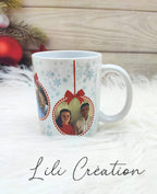 Mug de Noël personnalisé à 4 photos