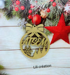 Boule de Noël avec prénom dorée