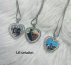 Collier personnalisé cœur diamants