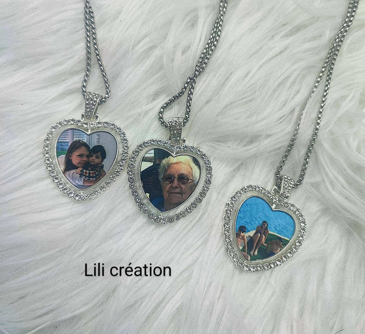 Collier personnalisé cœur diamants