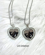 Collier personnalisé cœur diamants