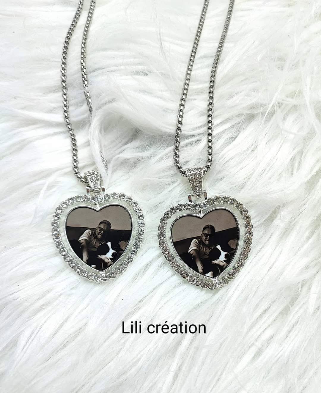 Collier personnalisé cœur diamants