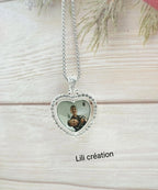 Collier personnalisé cœur diamants