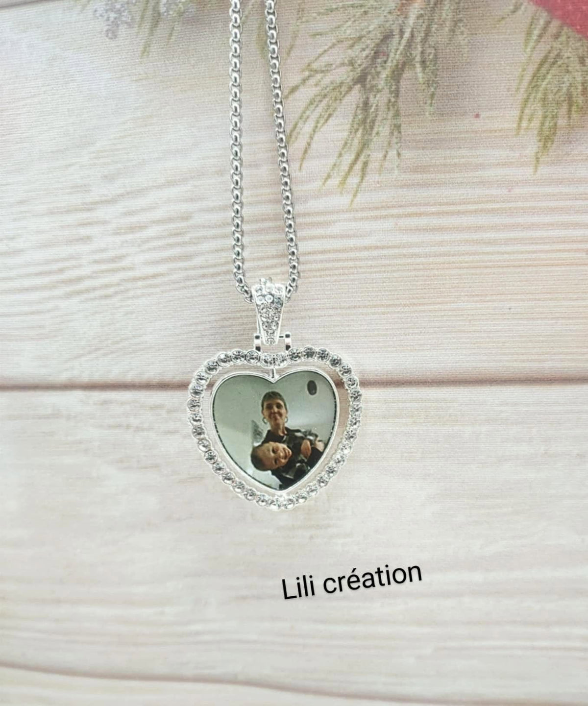 Collier personnalisé cœur diamants