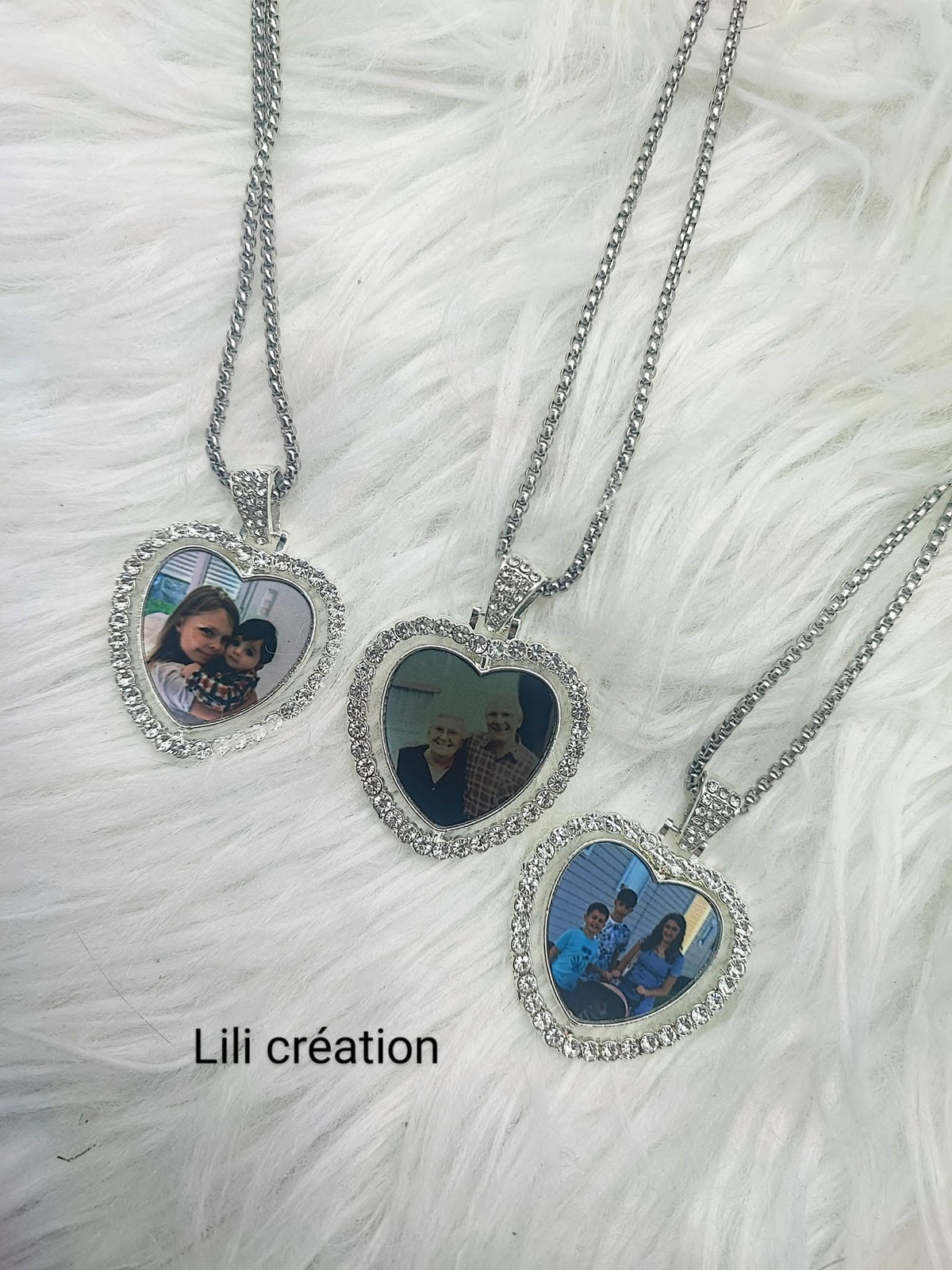 Collier personnalisé cœur diamants