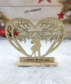 Cœur en bois personnalisé pour couple