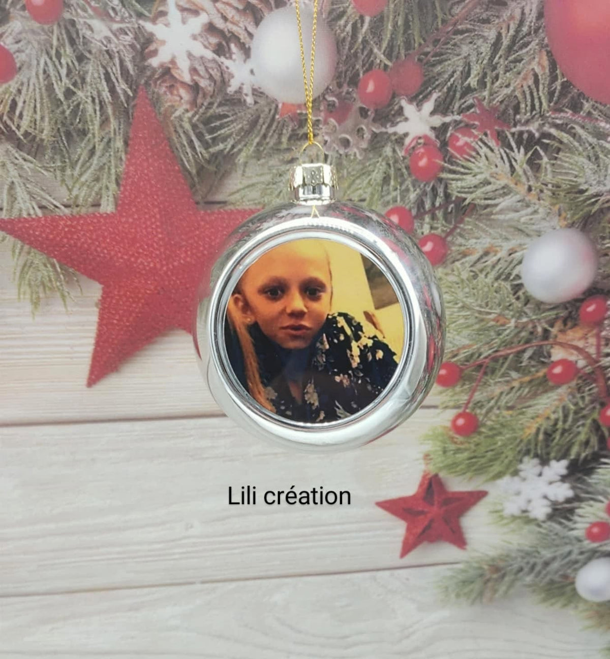 Boule de Noël personnalisée avec photo