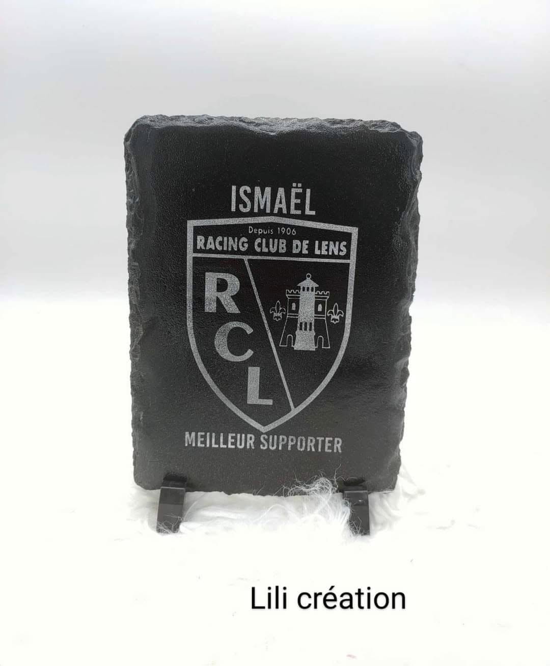 Ardoise gravée " Meilleur supporter du RC Lens "