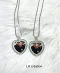 Collier personnalisé cœur diamants