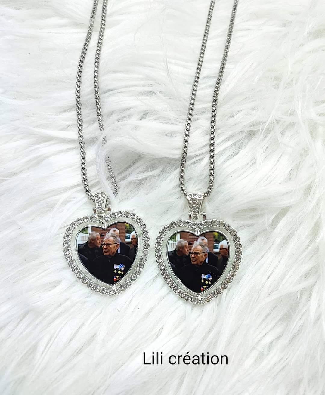 Collier personnalisé cœur diamants