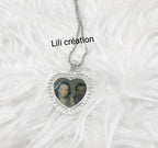 Collier personnalisé cœur diamants