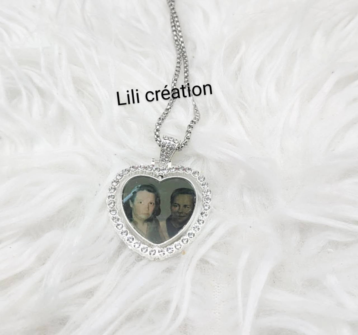 Collier personnalisé cœur diamants