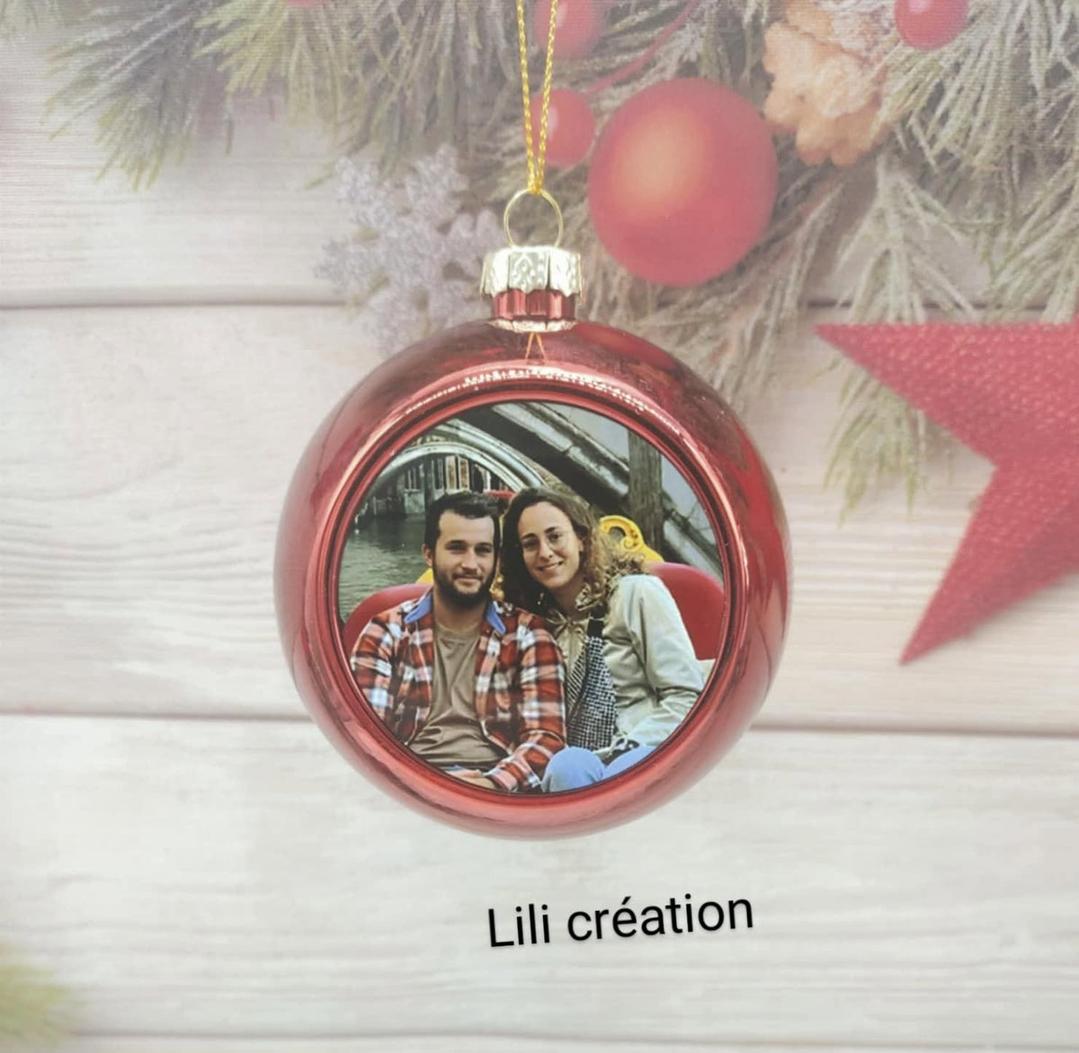 Boule de Noël personnalisée avec photo