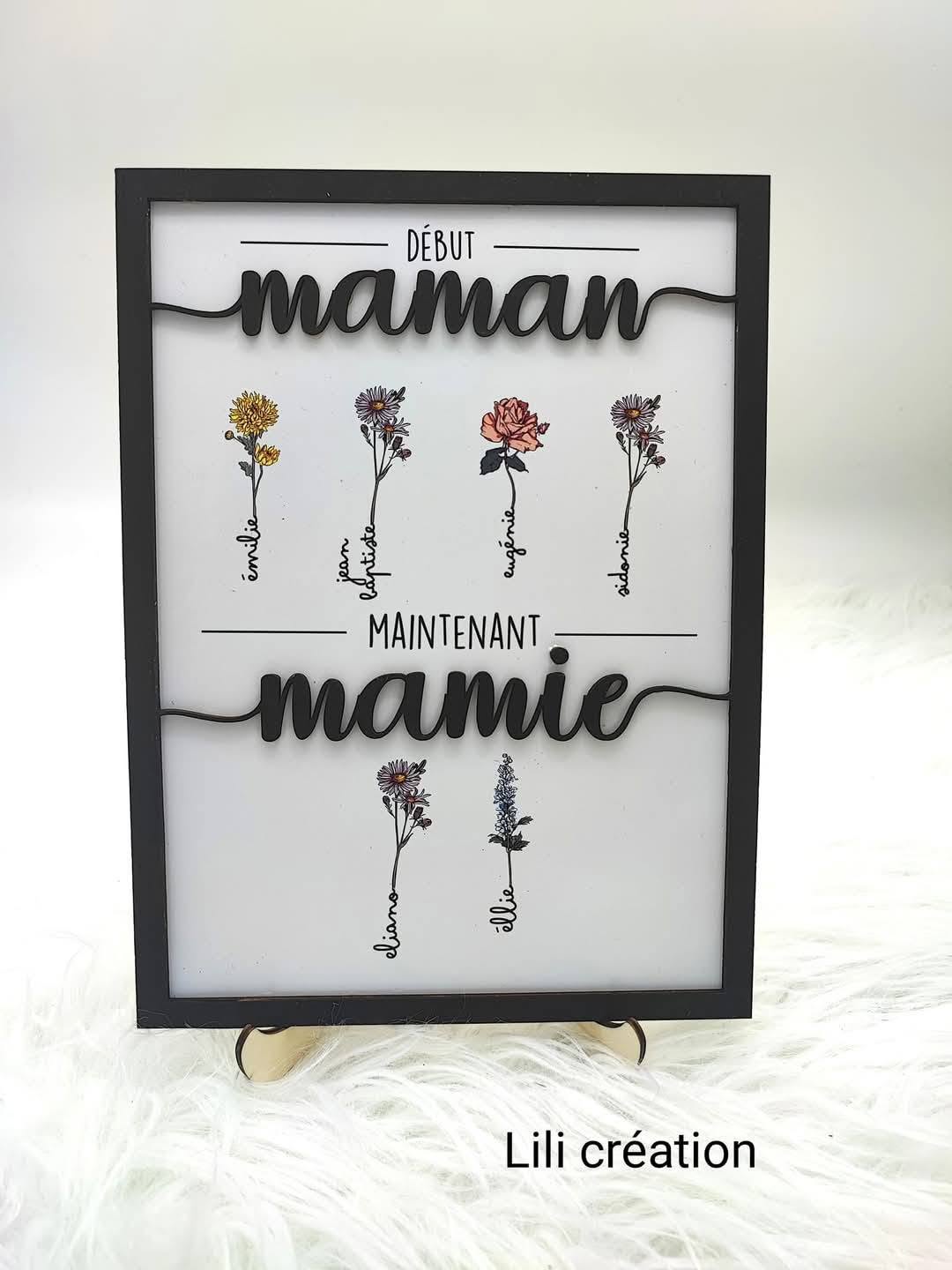 Cadre personnalisé – L’histoire d’une maman devenue mamie