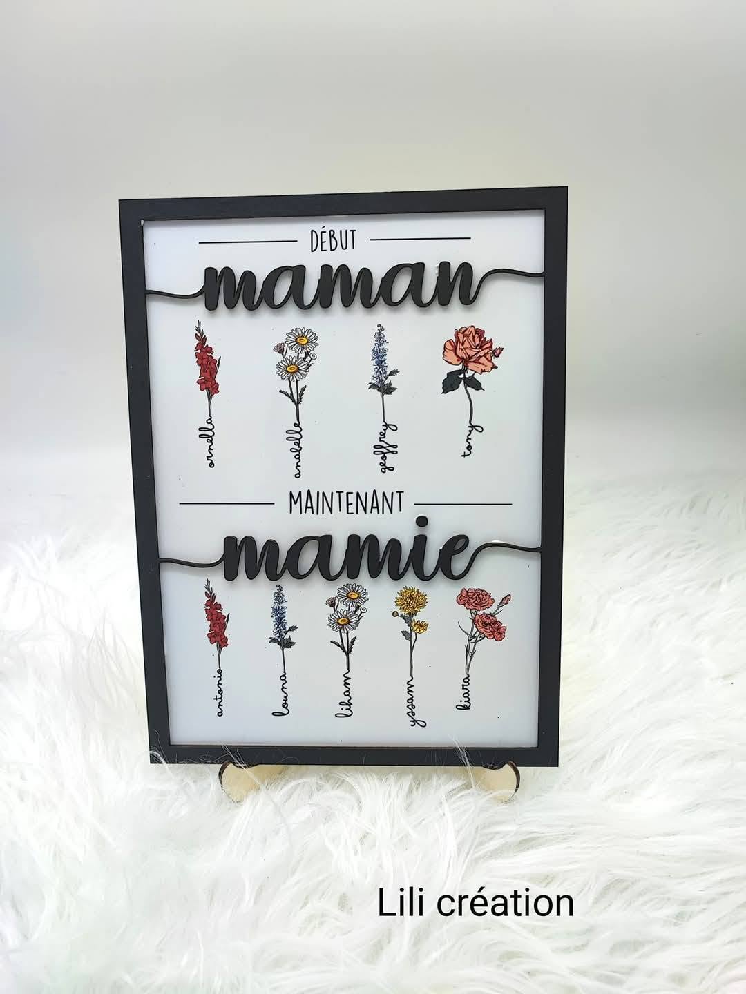Cadre personnalisé – L’histoire d’une maman devenue mamie