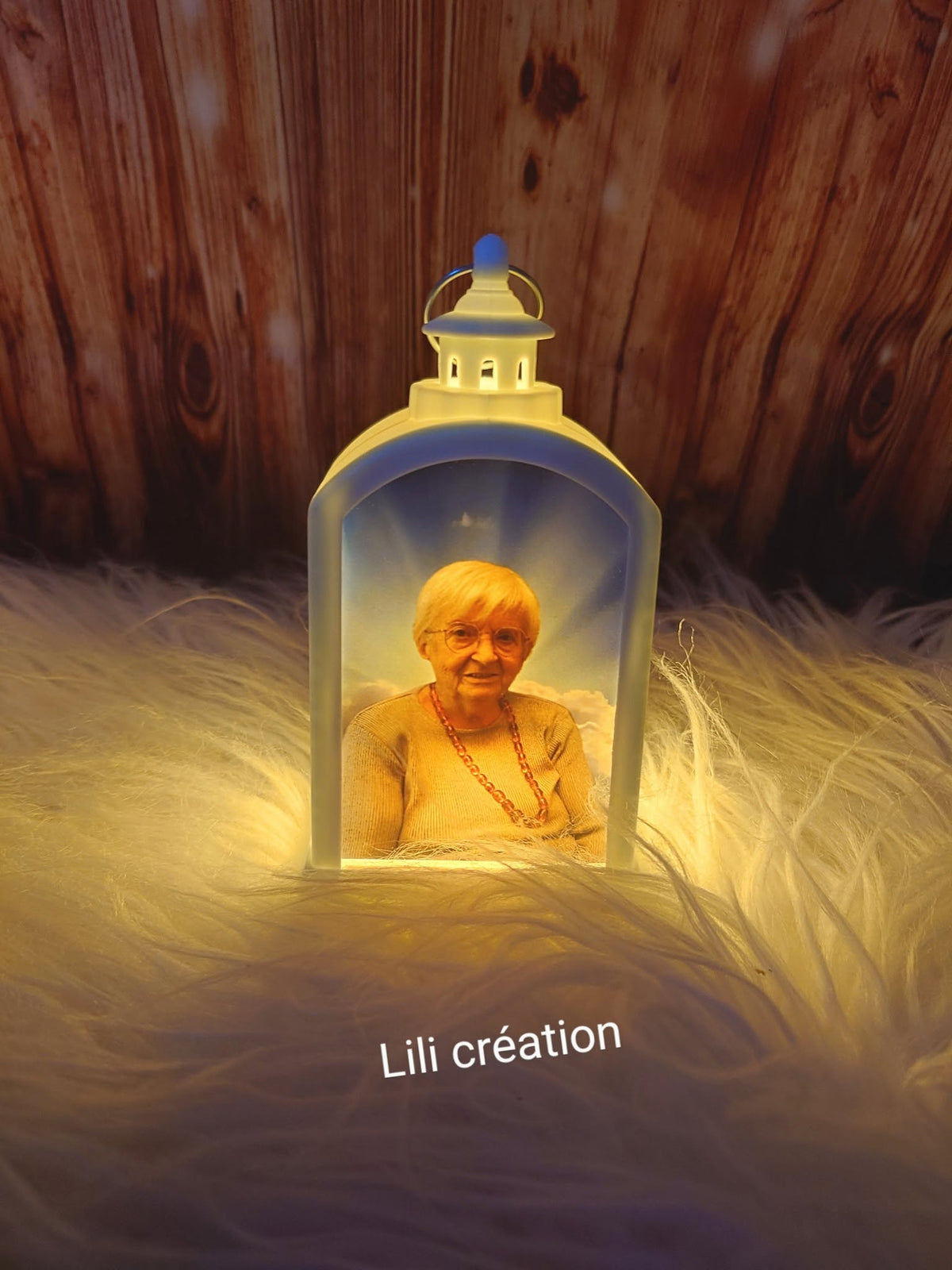 Lanterne blanche commémorative personnalisée