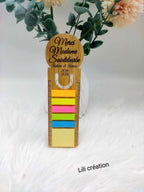 Marque-page personnalisé 3 en 1 en bois | Cadeau Maîtresse, Maître, AESH, ATSEM, Directeur ...