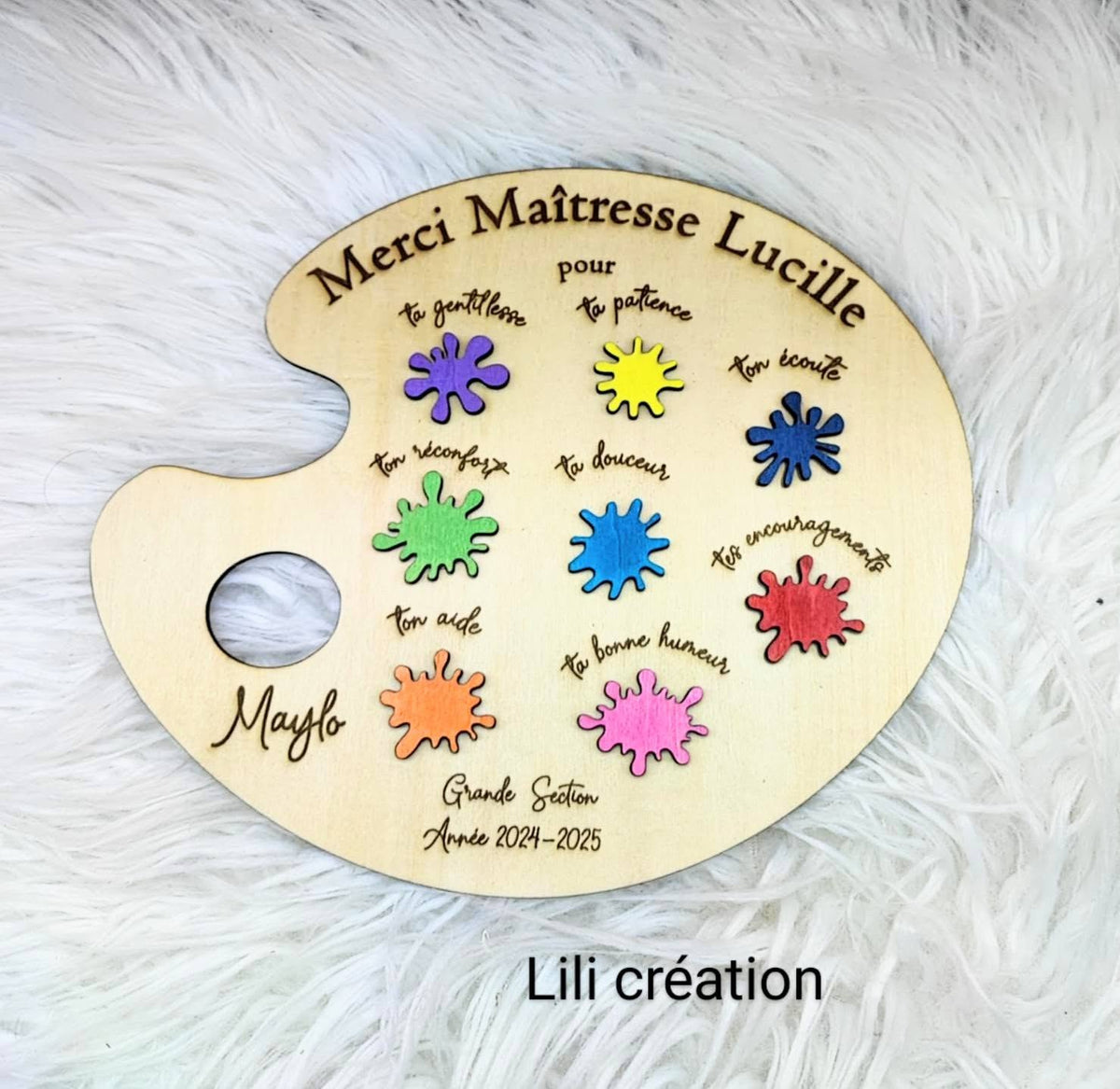 Palette de peinture - Merci Maîtresse / Maître personnalisée