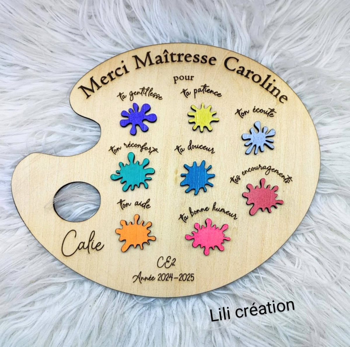 Palette de peinture - Merci Maîtresse / Maître personnalisée