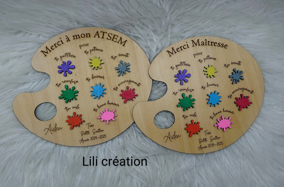 Palette de peinture - Merci Maîtresse / Maître personnalisée