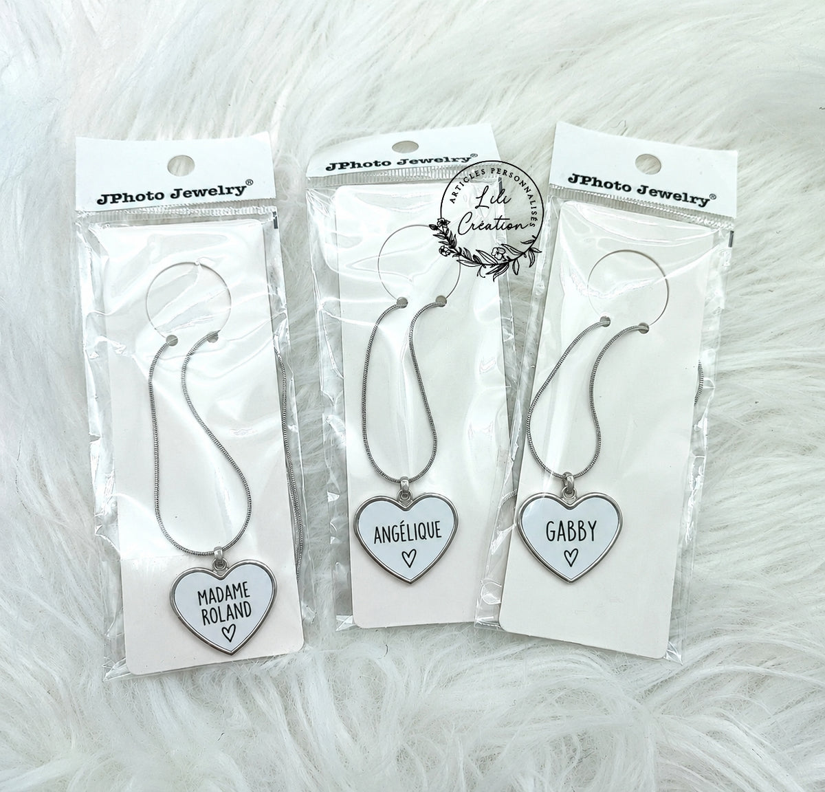 Collier pendentif cœur 1 face