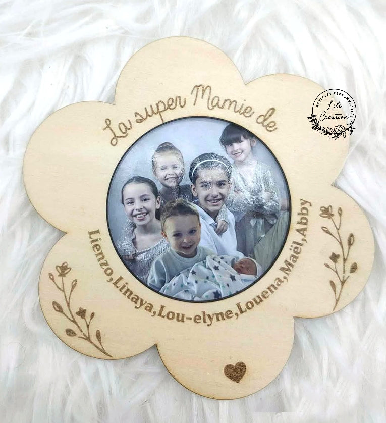 Magnet personnalisé – La Super [Mamie] en fleurs !
