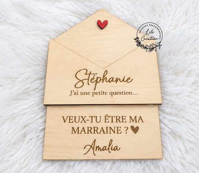 Enveloppe en bois pour faire une demande