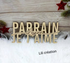 Marraine / Tonton / Maman / Papy... Je t'aime en bois personnalisé avec prénoms des enfants